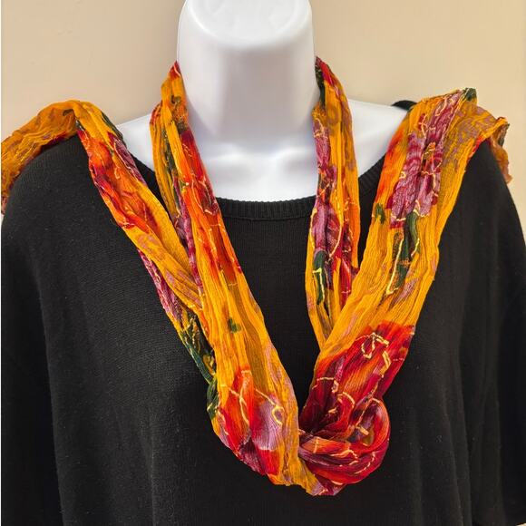Vintage 90's Vibrant Skinny Scarf - Picture 3 of 6